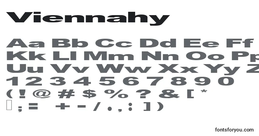 Schriftart Viennahy – Alphabet, Zahlen, spezielle Symbole