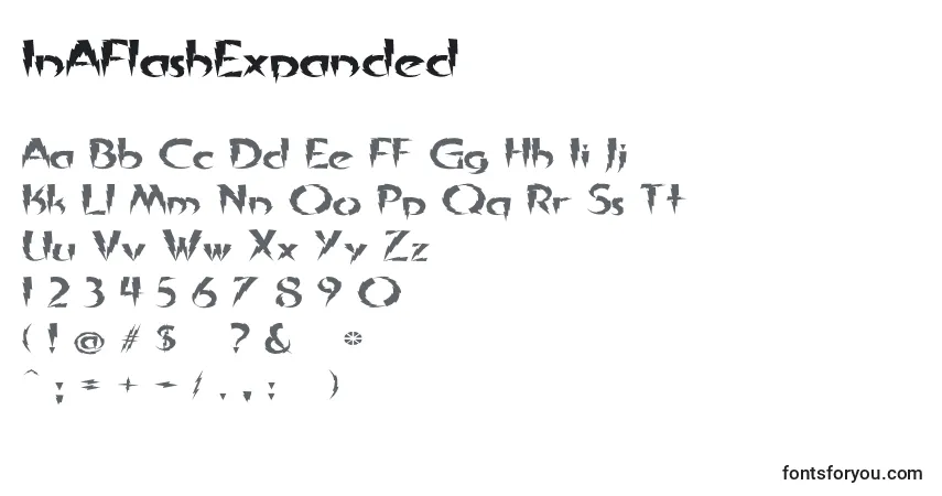 Schriftart InAFlashExpanded – Alphabet, Zahlen, spezielle Symbole