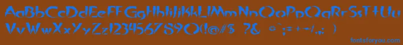 InAFlashExpanded Font – Blue Fonts on Brown Background