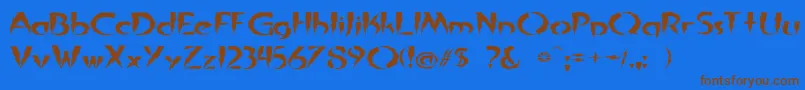 InAFlashExpanded Font – Brown Fonts on Blue Background