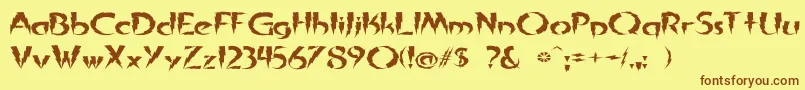 InAFlashExpanded Font – Brown Fonts on Yellow Background