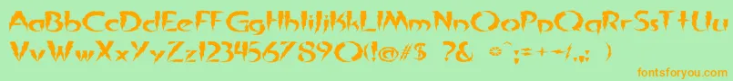 InAFlashExpanded Font – Orange Fonts on Green Background