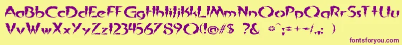 InAFlashExpanded Font – Purple Fonts on Yellow Background