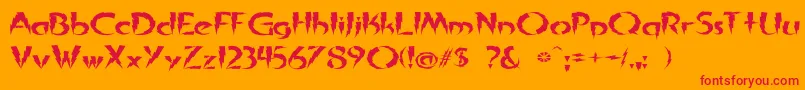 InAFlashExpanded Font – Red Fonts on Orange Background