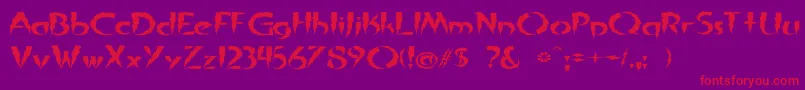 InAFlashExpanded Font – Red Fonts on Purple Background