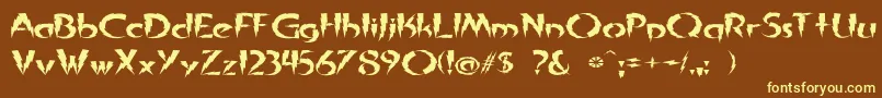 InAFlashExpanded Font – Yellow Fonts on Brown Background