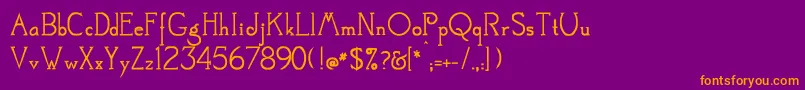 Mestral Font – Orange Fonts on Purple Background