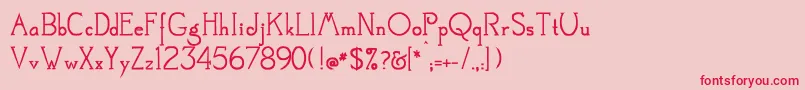 フォントMestral – ピンクの背景に赤い文字