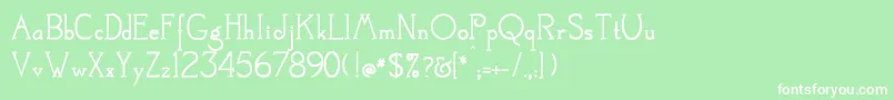 フォントMestral – 緑の背景に白い文字