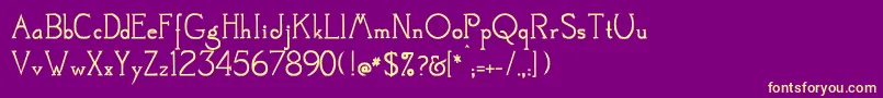 Mestral Font – Yellow Fonts on Purple Background