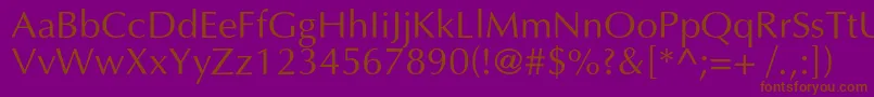 Optimalc Font – Brown Fonts on Purple Background