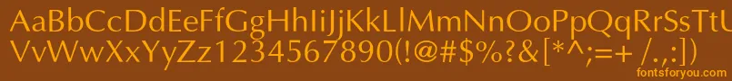 Optimalc Font – Orange Fonts on Brown Background