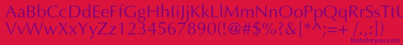 Optimalc Font – Purple Fonts on Red Background