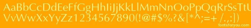 Optimalc Font – Yellow Fonts on Orange Background