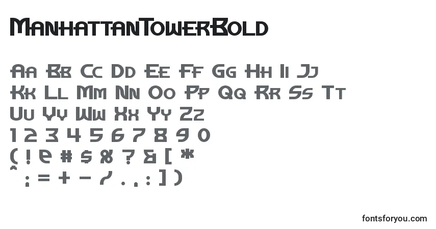 Schriftart ManhattanTowerBold – Alphabet, Zahlen, spezielle Symbole