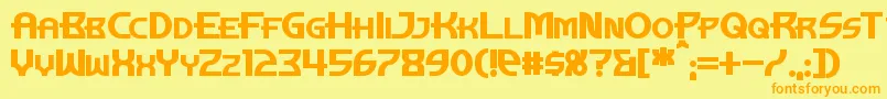 ManhattanTowerBold Font – Orange Fonts on Yellow Background