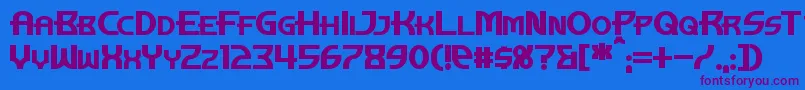 ManhattanTowerBold Font – Purple Fonts on Blue Background