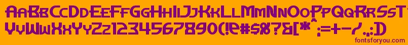 ManhattanTowerBold Font – Purple Fonts on Orange Background