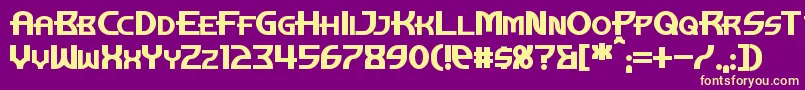 ManhattanTowerBold Font – Yellow Fonts on Purple Background