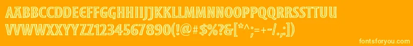 Шрифт MoonglowSemiboldcond – жёлтые шрифты на оранжевом фоне