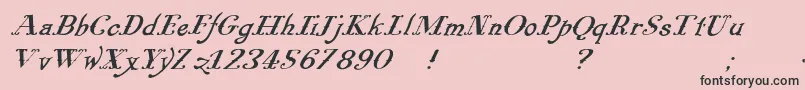 フォントPugsleyoblique – ピンクの背景に黒い文字