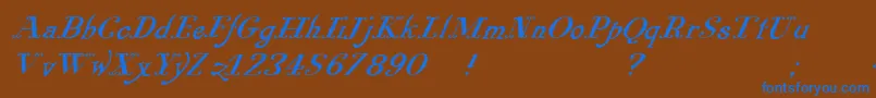 Pugsleyoblique Font – Blue Fonts on Brown Background