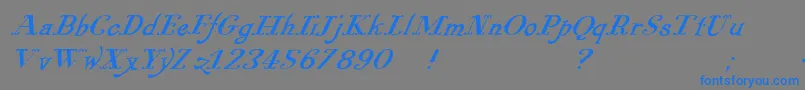 フォントPugsleyoblique – 灰色の背景に青い文字