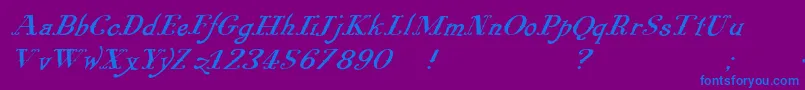More about Pugsleyoblique Font Pugsleyoblique Font – Blue Fonts on Purple Background
