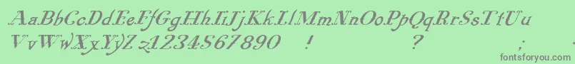 Pugsleyoblique-Schriftart – Graue Schriften auf grünem Hintergrund