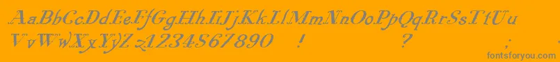 Pugsleyoblique-Schriftart – Graue Schriften auf orangefarbenem Hintergrund