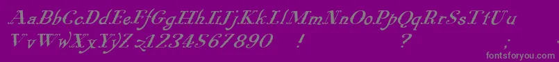 フォントPugsleyoblique – 紫の背景に灰色の文字