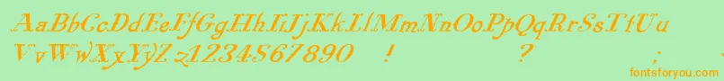 Pugsleyoblique Font – Orange Fonts on Green Background