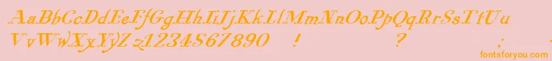 Pugsleyoblique Font – Orange Fonts on Pink Background