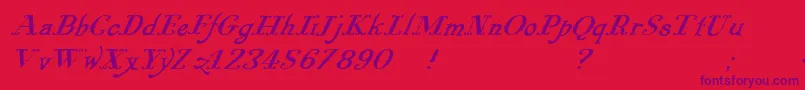 Pugsleyoblique Font – Purple Fonts on Red Background