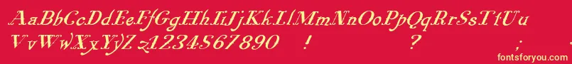 Pugsleyoblique Font – Yellow Fonts on Red Background