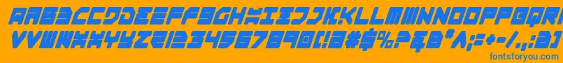 Omega3CondensedItalic Font – Blue Fonts on Orange Background