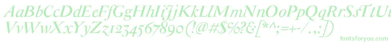 Czcionka AntiqueModerneItalic – zielone czcionki