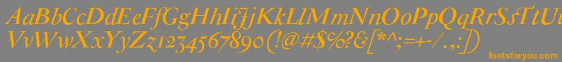 AntiqueModerneItalic Font – Orange Fonts on Gray Background