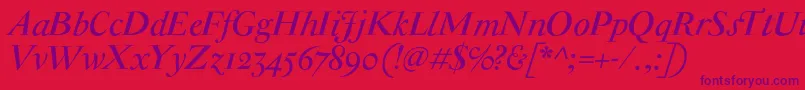 Police AntiqueModerneItalic – polices violettes sur fond rouge