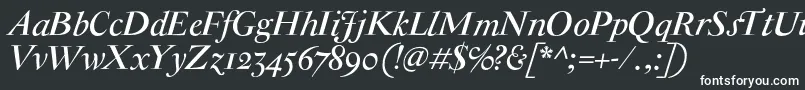 Czcionka AntiqueModerneItalic – białe czcionki