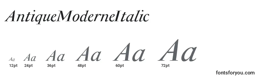 Размеры шрифта AntiqueModerneItalic