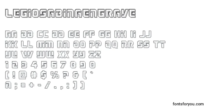Schriftart Legiosabinaengrave – Alphabet, Zahlen, spezielle Symbole