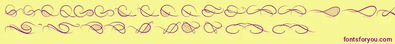 Vertige Font – Purple Fonts on Yellow Background