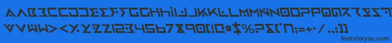 IronCobraLeftalic Font – Black Fonts on Blue Background