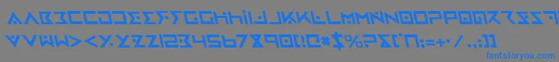 IronCobraLeftalic Font – Blue Fonts on Gray Background