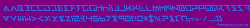 IronCobraLeftalic-Schriftart – Blaue Schriften auf violettem Hintergrund