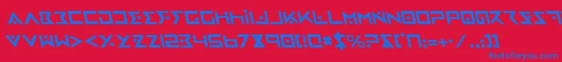 IronCobraLeftalic Font – Blue Fonts on Red Background