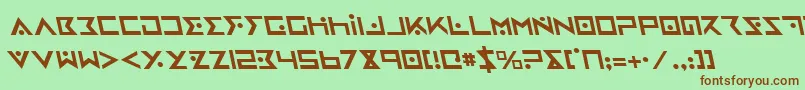 IronCobraLeftalic Font – Brown Fonts on Green Background