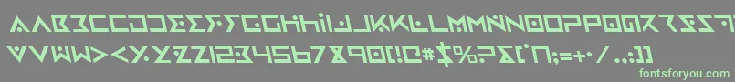 Шрифт IronCobraLeftalic – зелёные шрифты на сером фоне