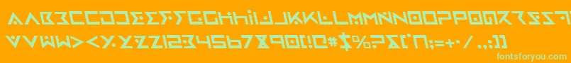 IronCobraLeftalic-Schriftart – Grüne Schriften auf orangefarbenem Hintergrund